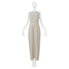 Yohji Yamamoto Long White Dress With Contrast Stitching 2000