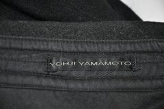 Yohji Yamamoto Men's Black 2-Way Zipper Front Patch Pocket Scallop Hem Jacket