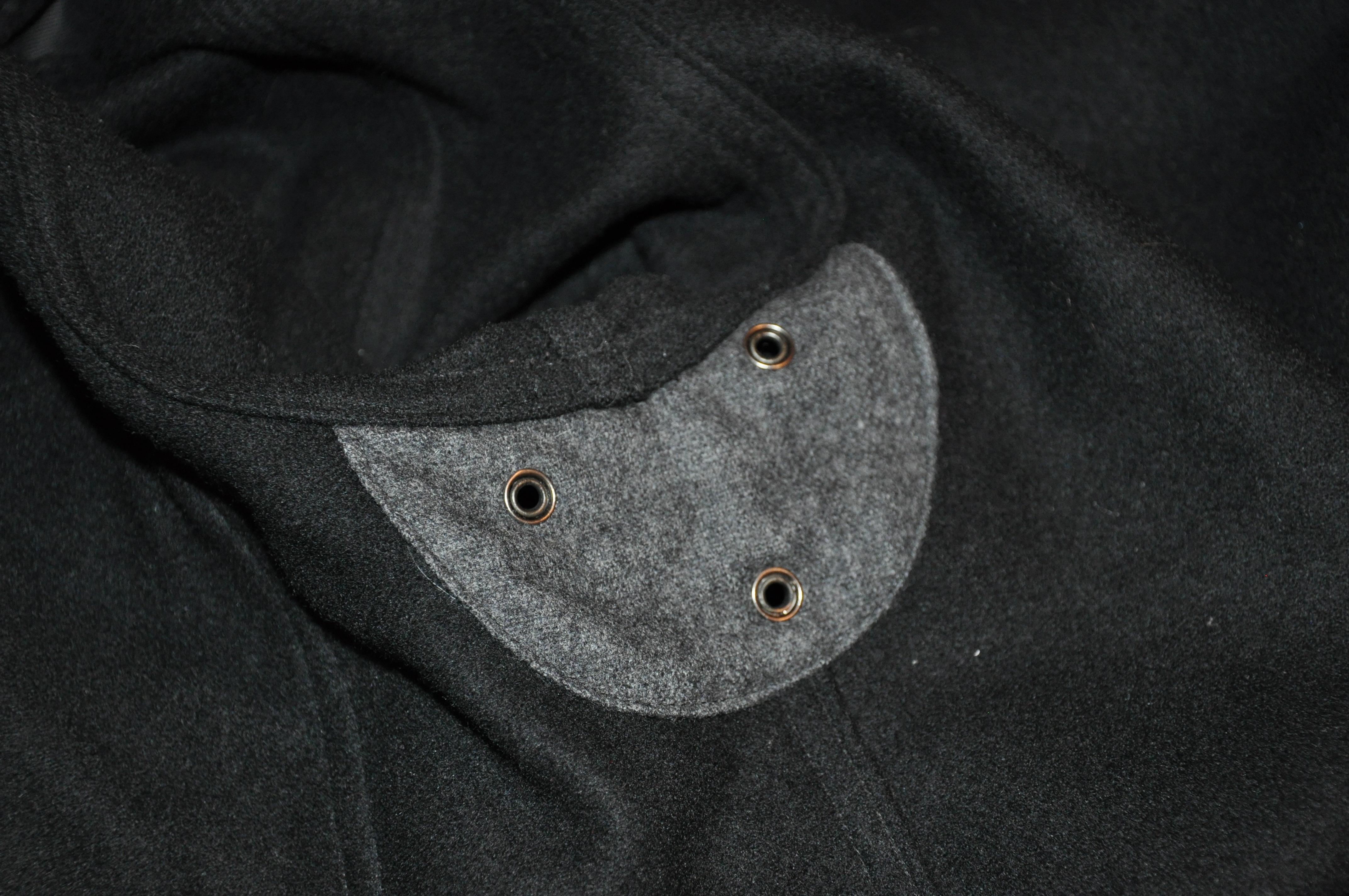 Women's or Men's Yohji Yamamoto Men's Black 2-Way Zipper Front Patch Pocket Scallop Hem Jacket  For Sale