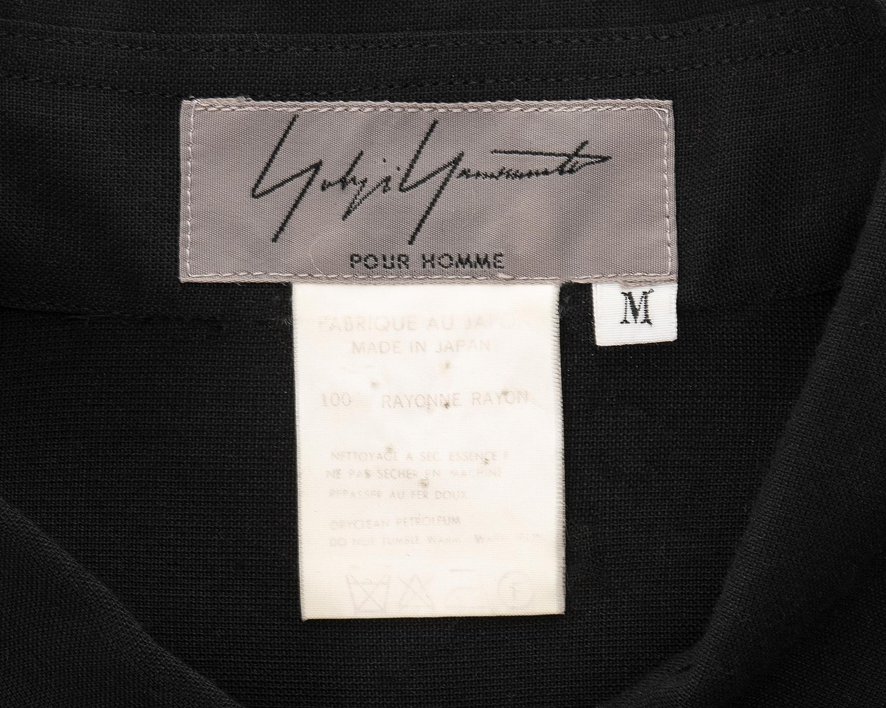 Yohji Yamamoto men's black rayon 'Smiley Face' shirt, fw 1991 For Sale 7