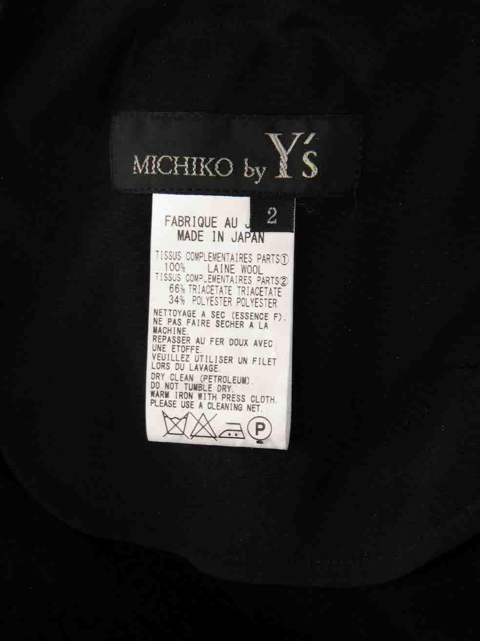 Yohji Yamamoto Michiko by Y's Wool Long Sleeve Pleated Accent Midi Dress Size S For Sale 2