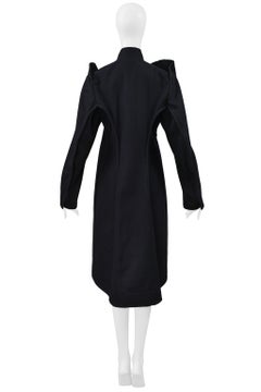 Yohji Yamamoto Midnight Wool Coat With Mandarin Collar 2000