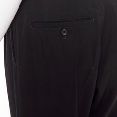 Yohji Yamamoto pantaloni larghi a pieghe in lana 100% navy S