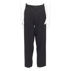 YOHJI YAMAMOTO marineblau 100% Wolle plissierte, konisch zulaufende weite Hosen S