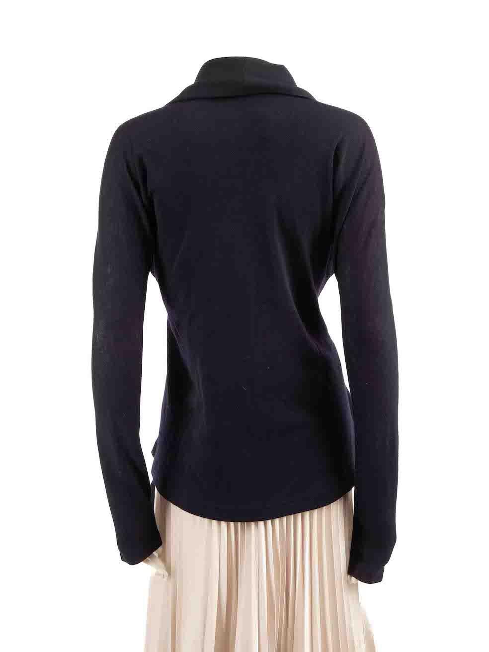 Yohji Yamamoto Navy & Black Knitted Panel Jacket Size L In Good Condition For Sale In London, GB