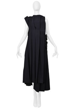 Yohji Yamamoto Navy Deconstructed Pinafore Dress With Velvet 1999-00