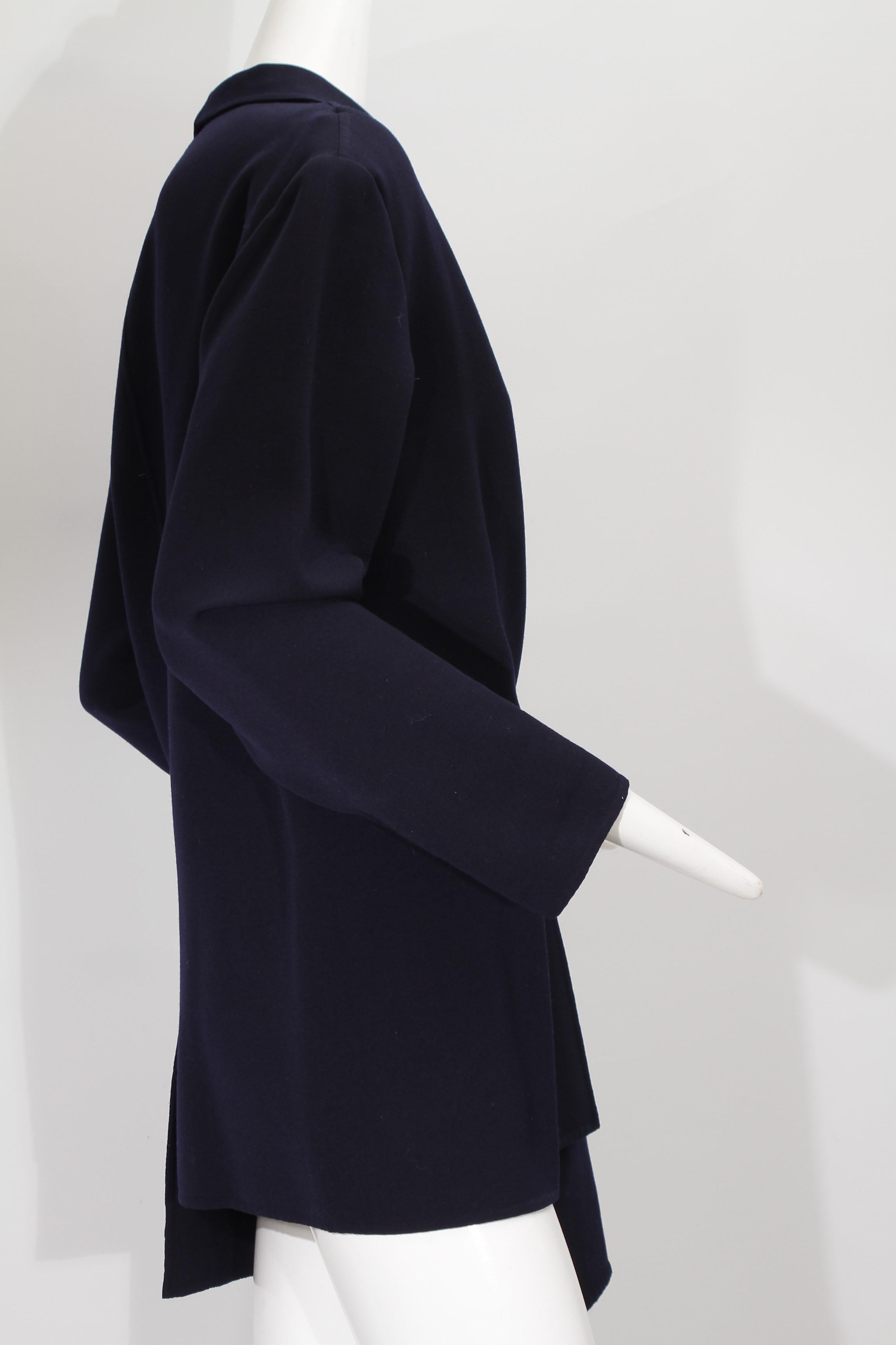 YOHJI YAMAMOTO, navy, single red button, asymmetrical, wool blazer For Sale 6