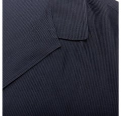 YOHJI YAMAMOTO navy soft fabric stripe lightweight cropped blazer S