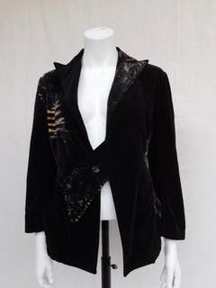 Yohji Yamamoto + Noir Bleached Cotton Velvet Two Piece Pants Suit