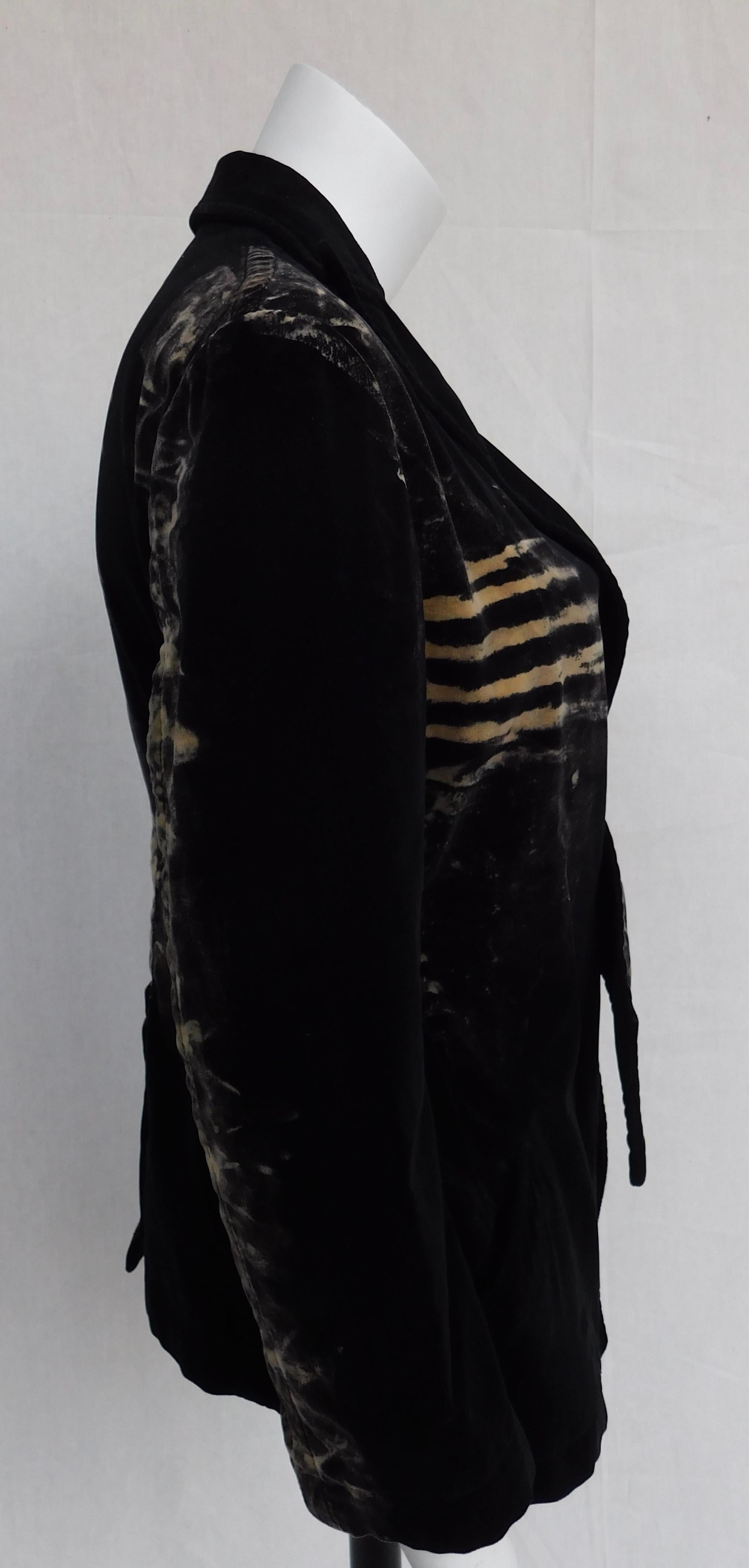 Yohji Yamamoto + Noir Bleached Cotton Velvet Two Piece Pants Suit In Good Condition For Sale In Antwerp, BE