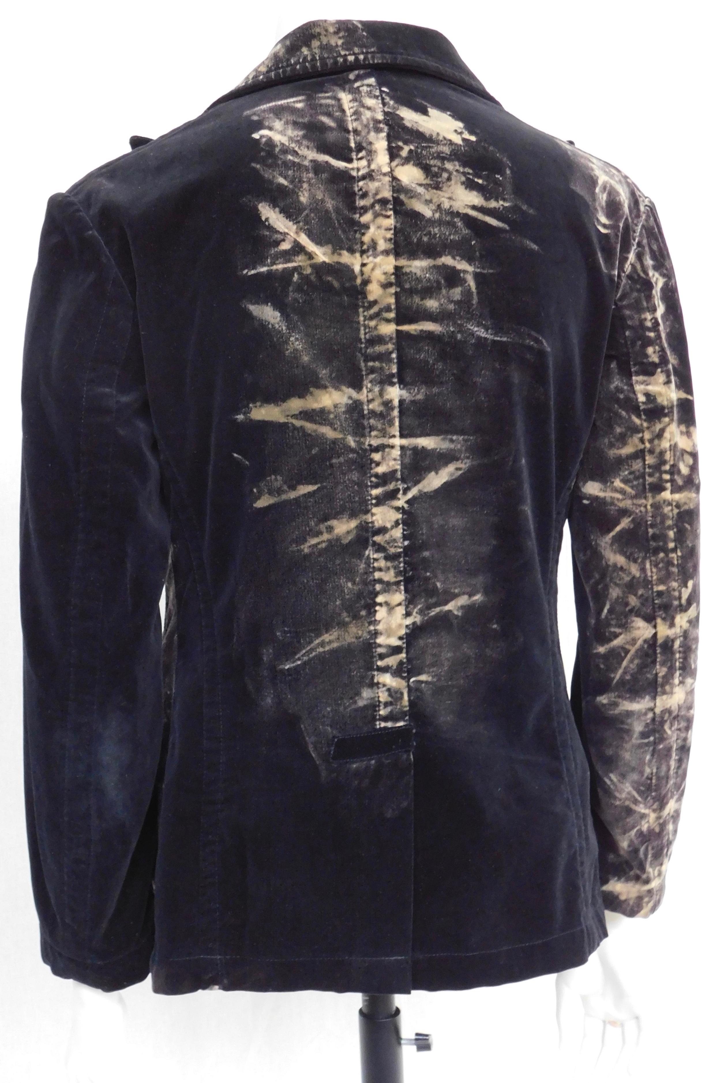 Yohji Yamamoto + Noir Bleached Cotton Velvet Two Piece Pants Suit For Sale 1