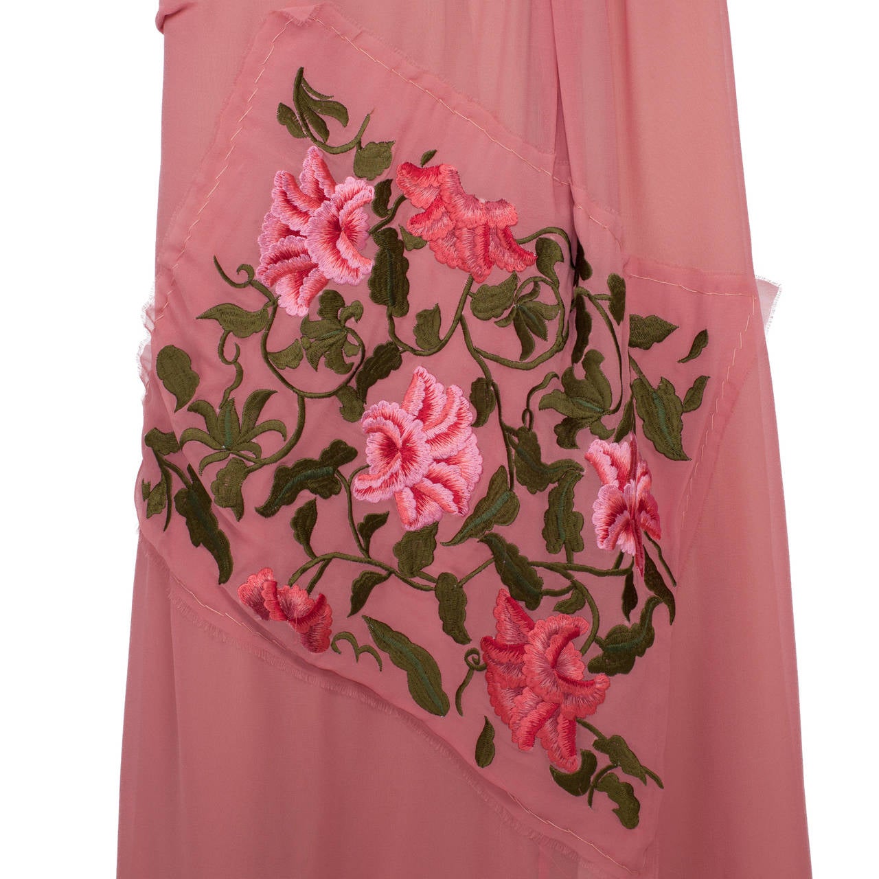 Yohji Yamamoto + Noir Pink Bright Flower Embroidery Skirt  3