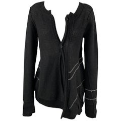 YOHJI YAMAMOTO NOIR Size S Black Knitted Wool Blend Cardigan