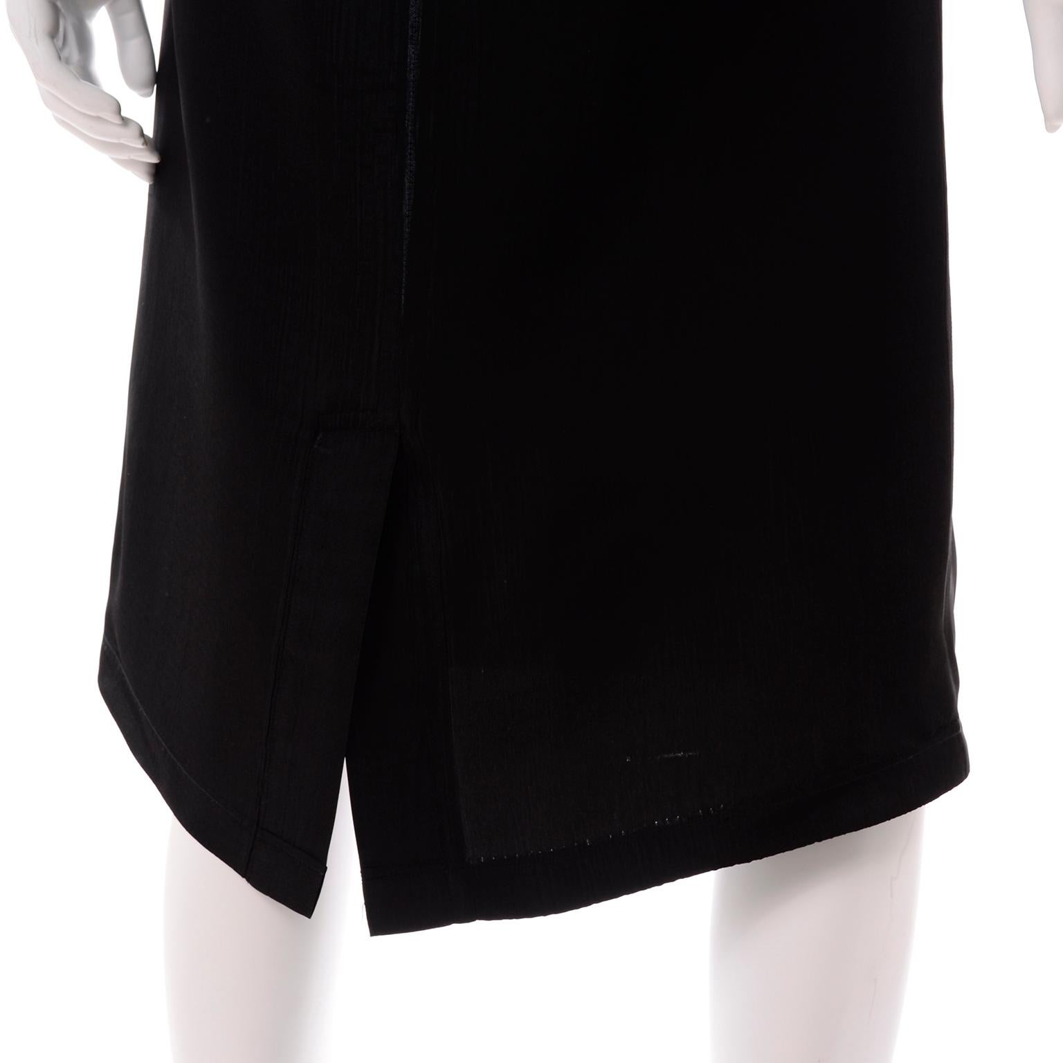 Women's Yohji Yamamoto +Noir Sleeveless Black Textured Rayon Column Dress For Sale