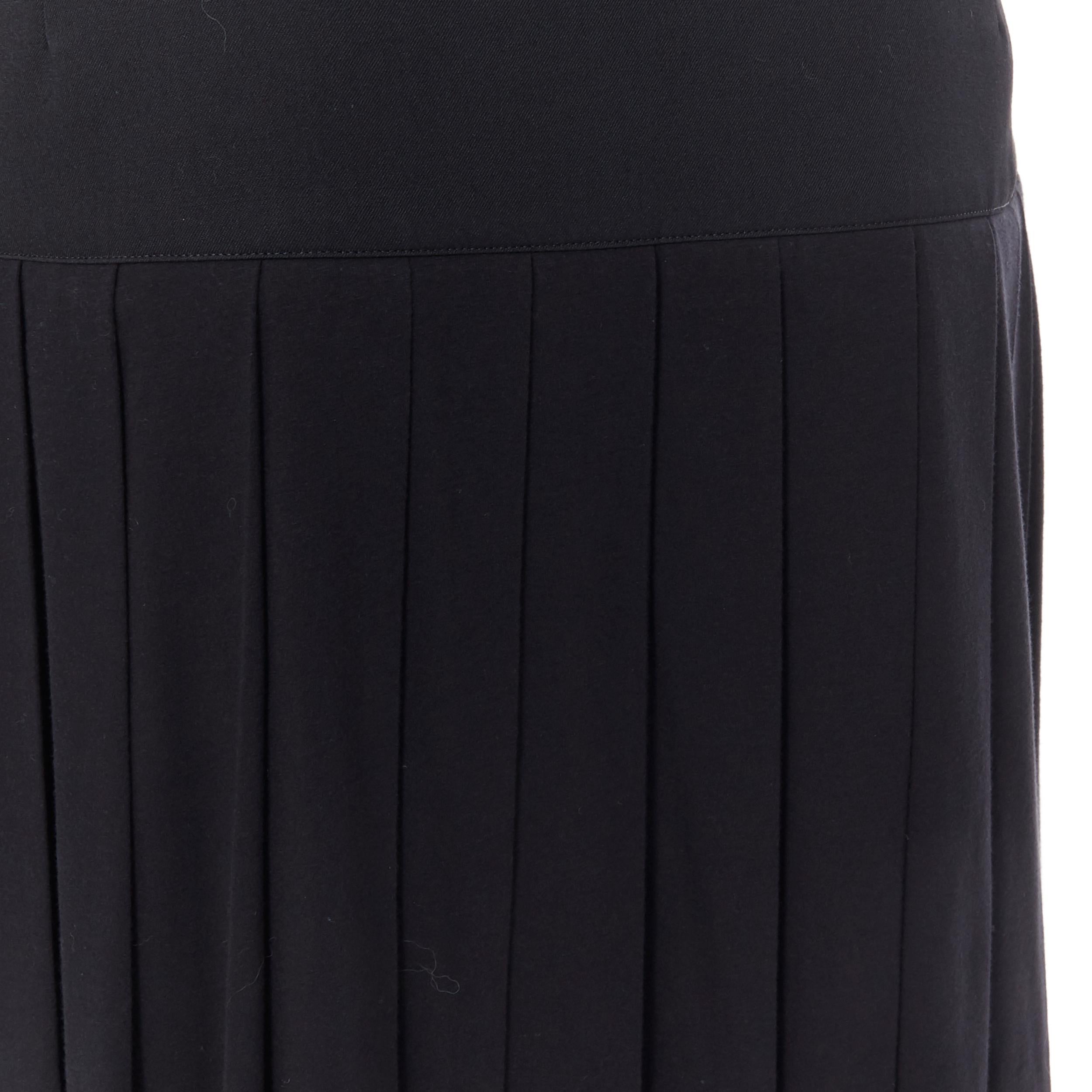 YOHJI YAMAMOTO NOIR wool  buckle closure pleated midi skirt JP1 29