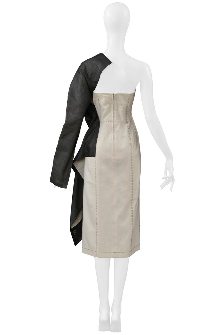 half white half black dress The Genus Rosa Satin Dress in Black – Sleeper main image 1
