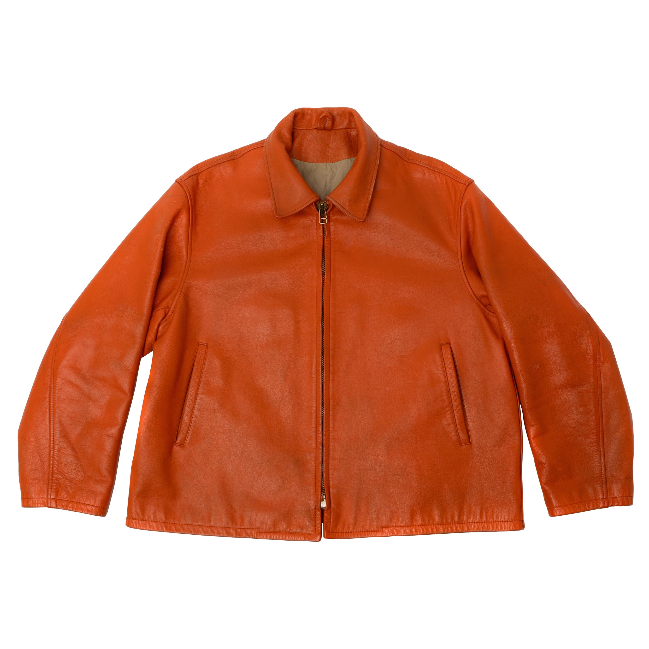 Yohji Yamamoto Veste en cuir orange 1991 AW '6・1 THE MEN' (en anglais)