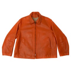 Yohji Yamamoto Veste en cuir orange 1991 AW '6・1 THE MEN' (en anglais)