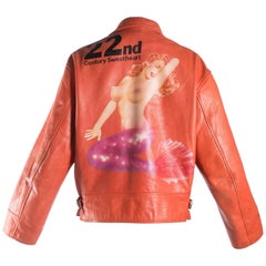 Yohji Yamamoto, veste en cuir orange avec pin-up Marilyn Monroe, A/W 1991