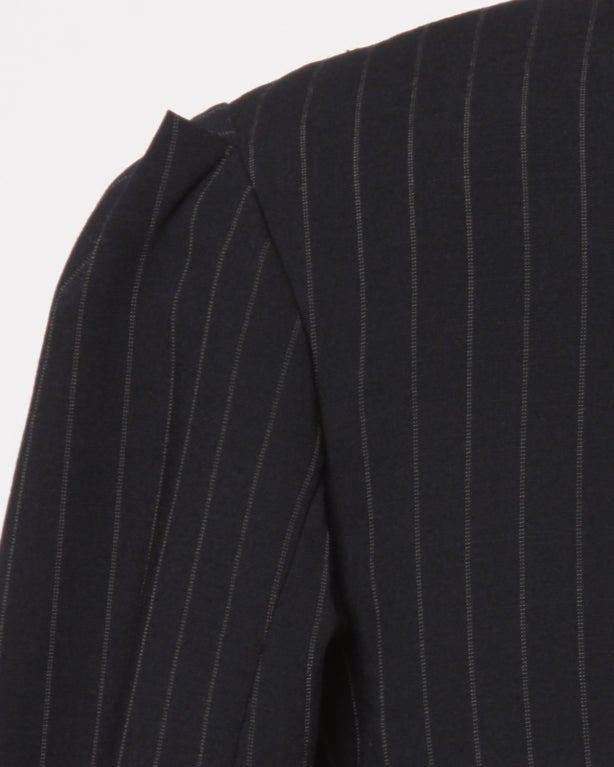 Women's Yohji Yamamoto Pin Stripe Double Breasted Blazer Jacket XS For Sale