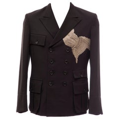 Yohji Yamamoto Pour Homme Black Wing Print Double-Breasted Blazer, Fall 2011