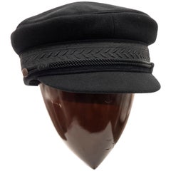 Yohji Yamamoto Pour Homme Black Wool Cashmere Greek Fisherman's Cap, Fall 2012
