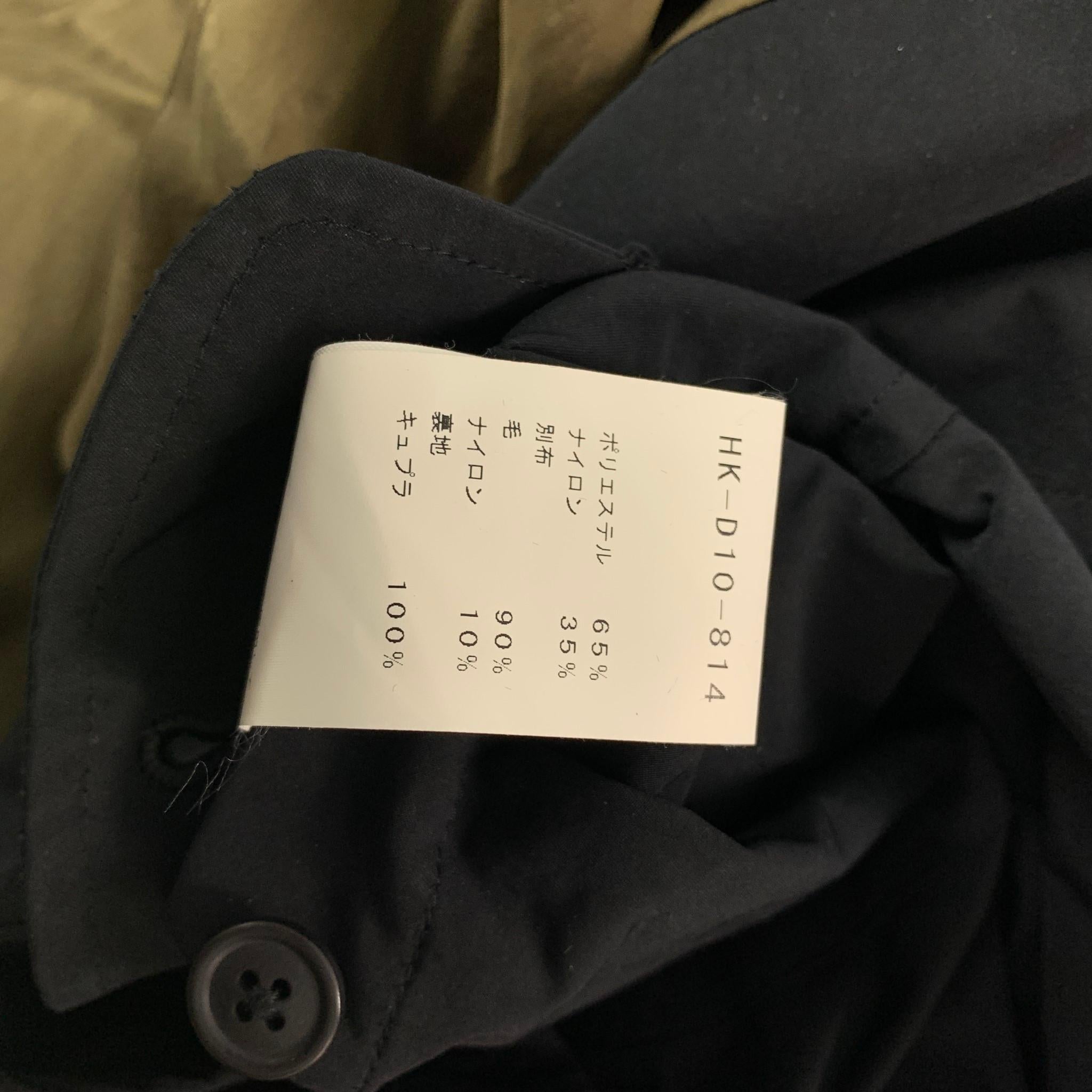 YOHJI YAMAMOTO POUR HOMME FW 17 Size S Black Polyester Wool Flight Cape Jumpsuit 3