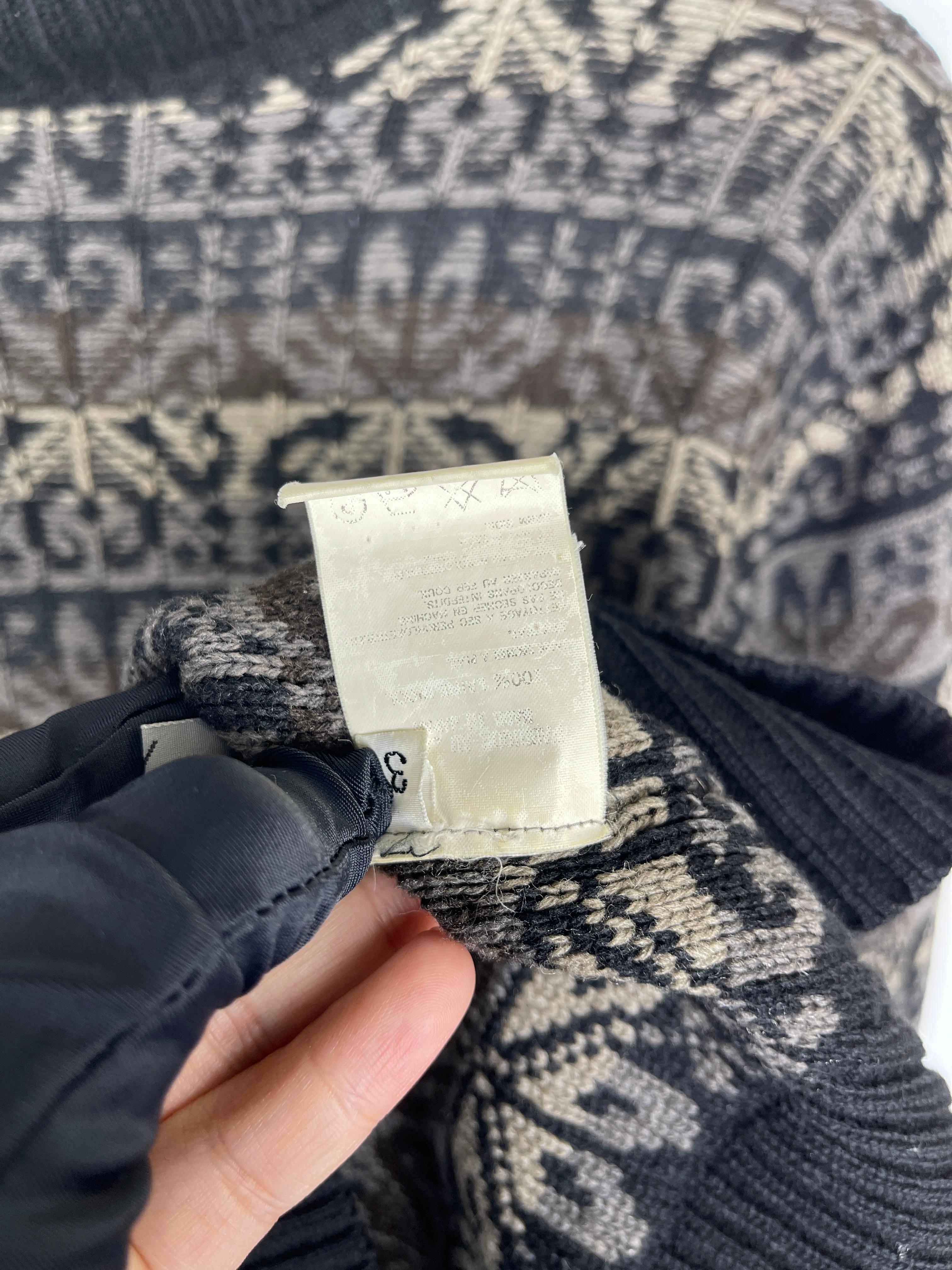 Yohji Yamamoto Pour Homme Intarsia Floral Sweater  In Excellent Condition For Sale In Seattle, WA