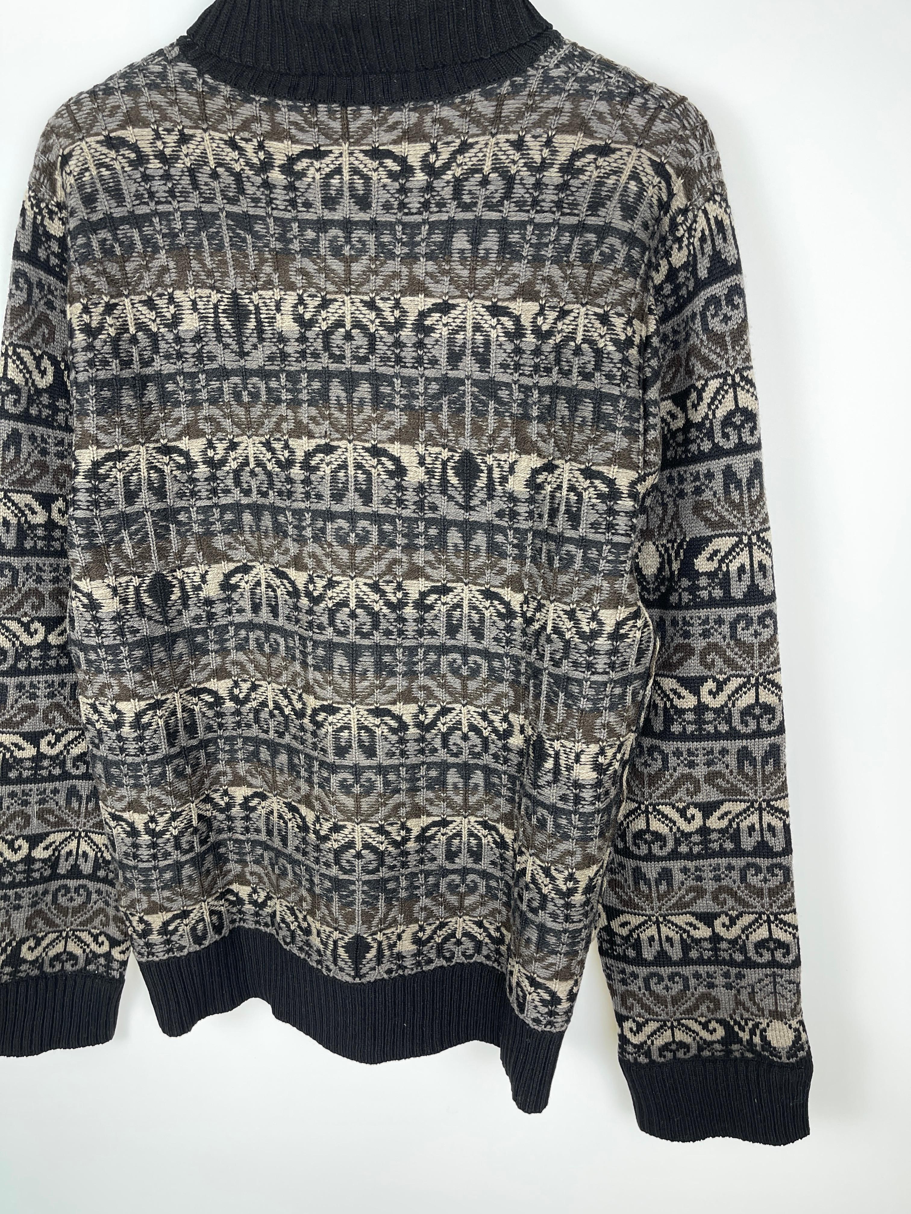 Yohji Yamamoto Pour Homme Intarsia Floral Sweater  For Sale 5