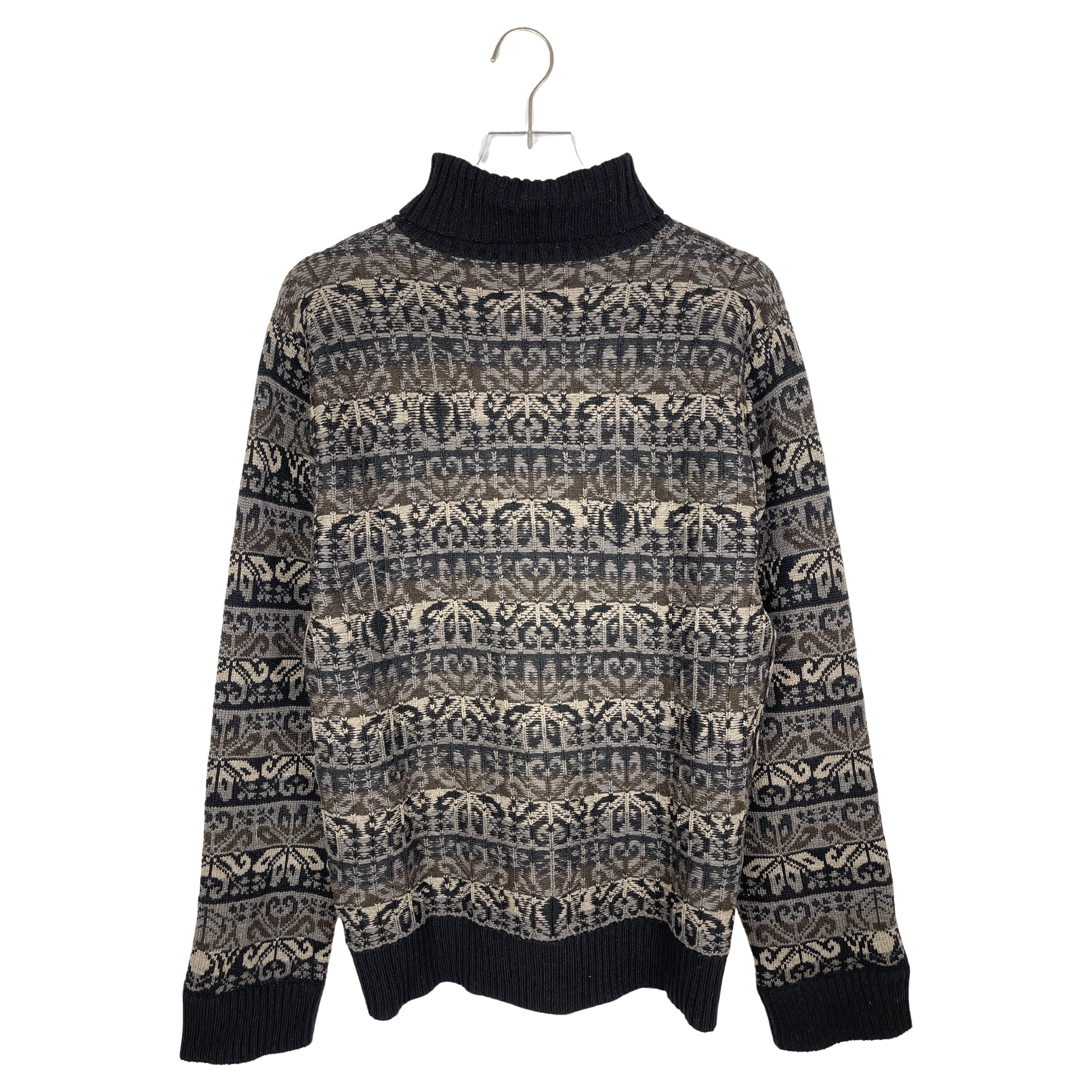 Yohji Yamamoto Pour Homme Intarsia Floral Sweater  For Sale