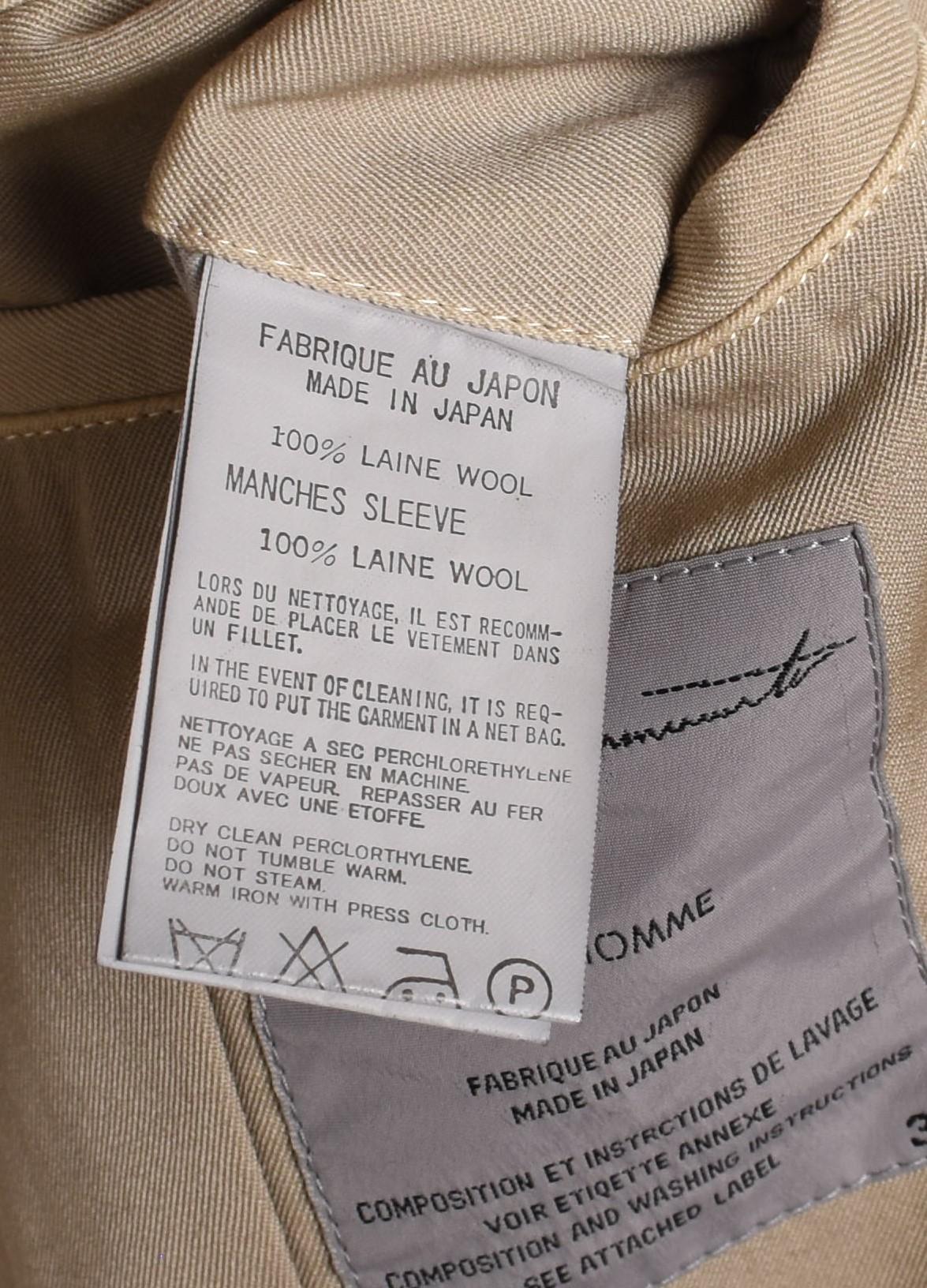 Yohji Yamamoto Pour Homme Herrenmantel Weite Ärmel 17cm Ärmelöffnung weit kein Hintern im Angebot 6