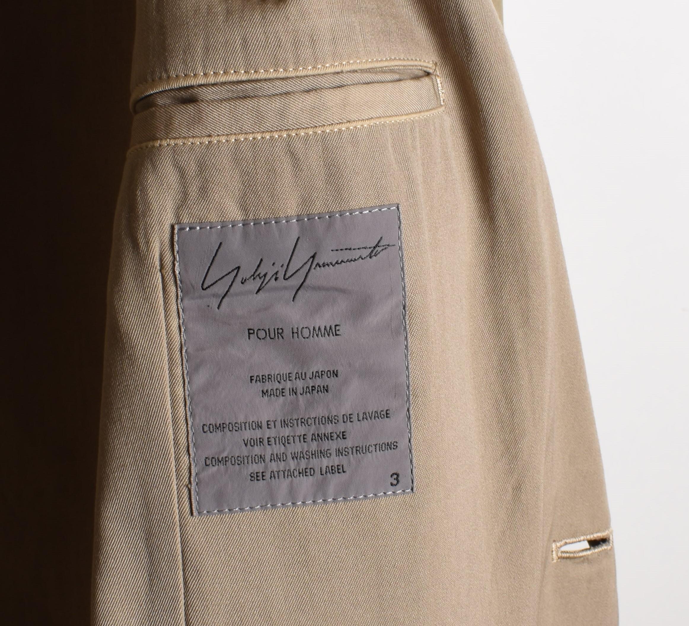 Yohji Yamamoto Pour Homme Herrenmantel Weite Ärmel 17cm Ärmelöffnung weit kein Hintern im Angebot 7