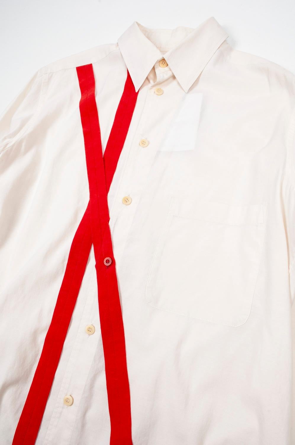 Gray Yohji Yamamoto Pour Homme Men Shirt Detailed Size 3/Large For Sale