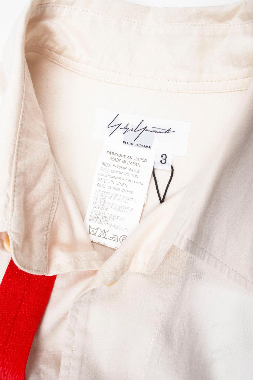 Yohji Yamamoto Pour Homme Men Shirt Detailed Size 3/Large For Sale 1