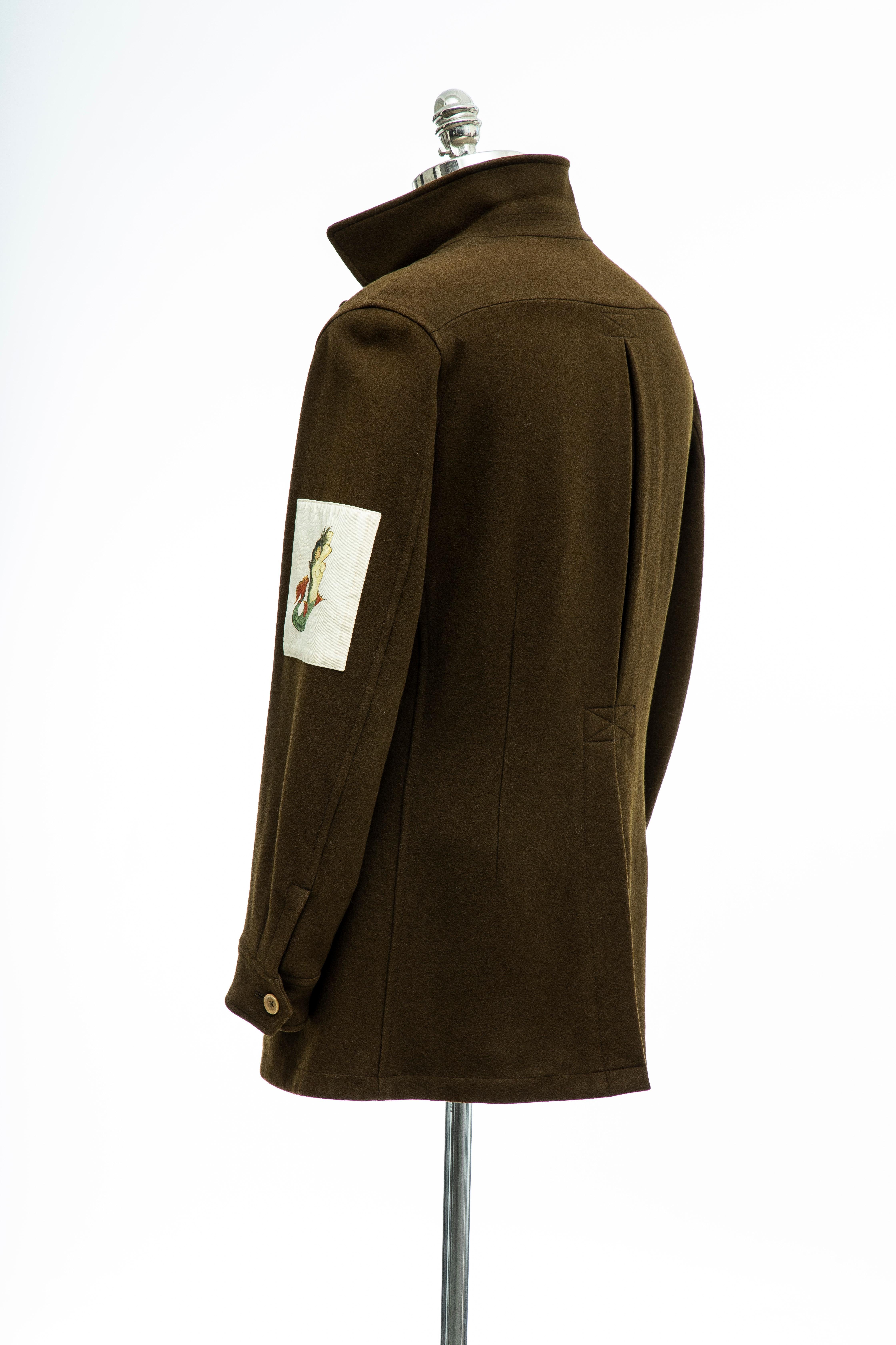 Yohji Yamamoto Pour Homme Men's Wool & Cashmere Printed Patch Jacket, Fall 2003 5