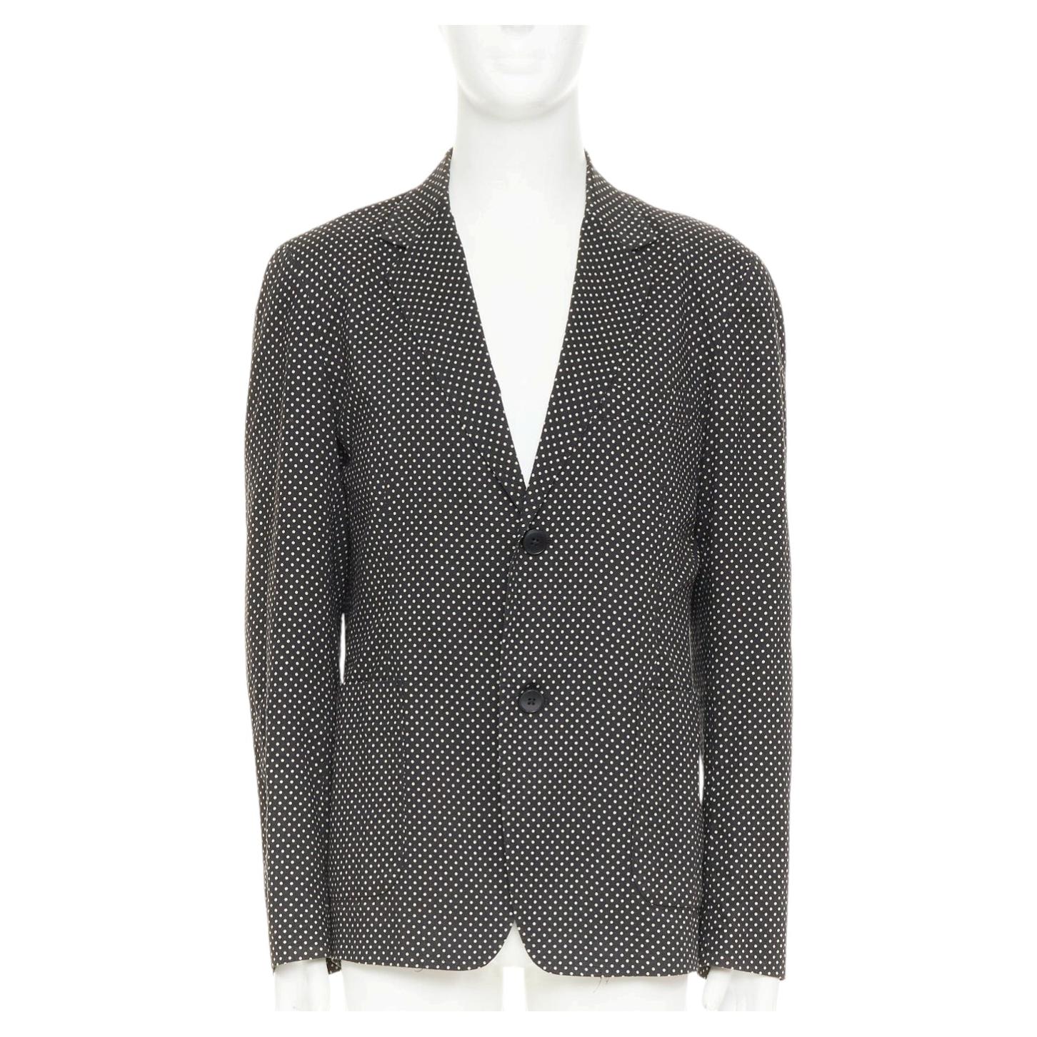 YOHJI YAMAMOTO Pour Homme polka dot unstructured 2-button blazer JP3 L