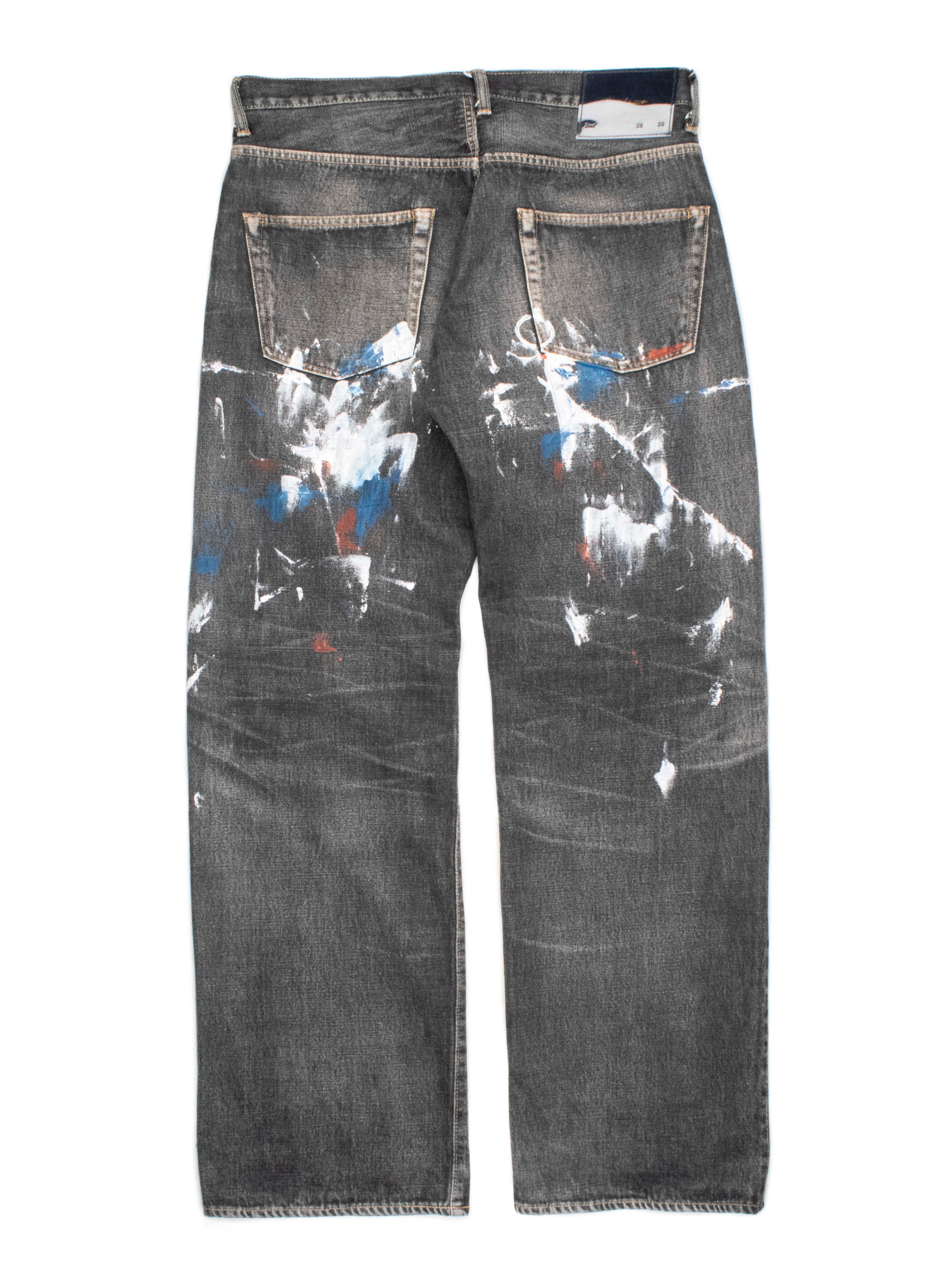 This pair of jeans comes from Yohji’s second collaboration with Japanese denim label Spotted Horse, which was founded in the mid ‘90s and made a name for themselves with hand-done, pre-distressed raw denim, a novel concept at the time. Their work