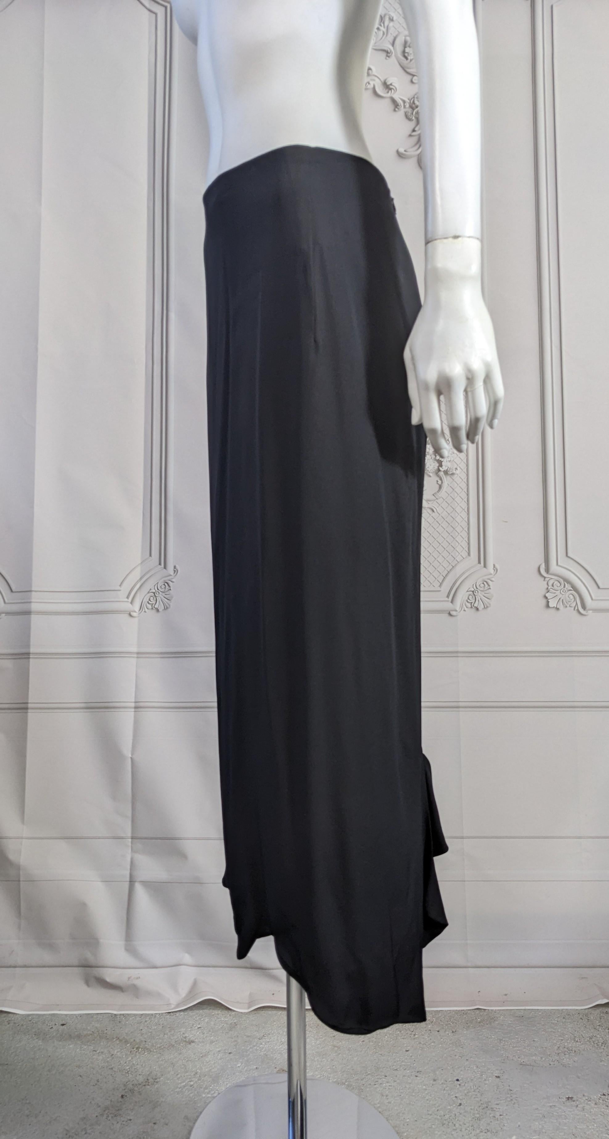 Black Yohji Yamamoto Ragged Hem Silk Skirt  For Sale