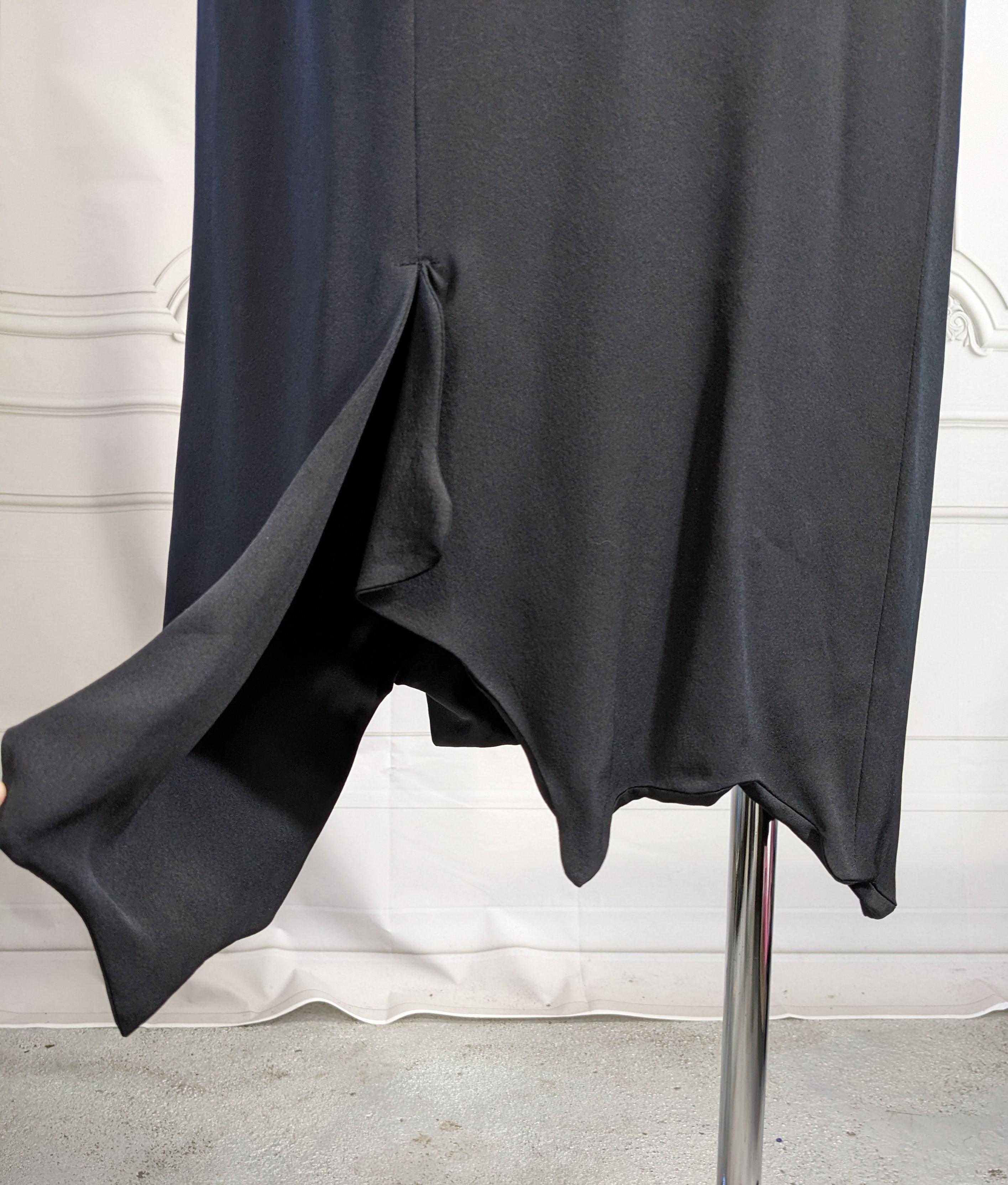 Yohji Yamamoto Ragged Hem Silk Skirt  For Sale 1