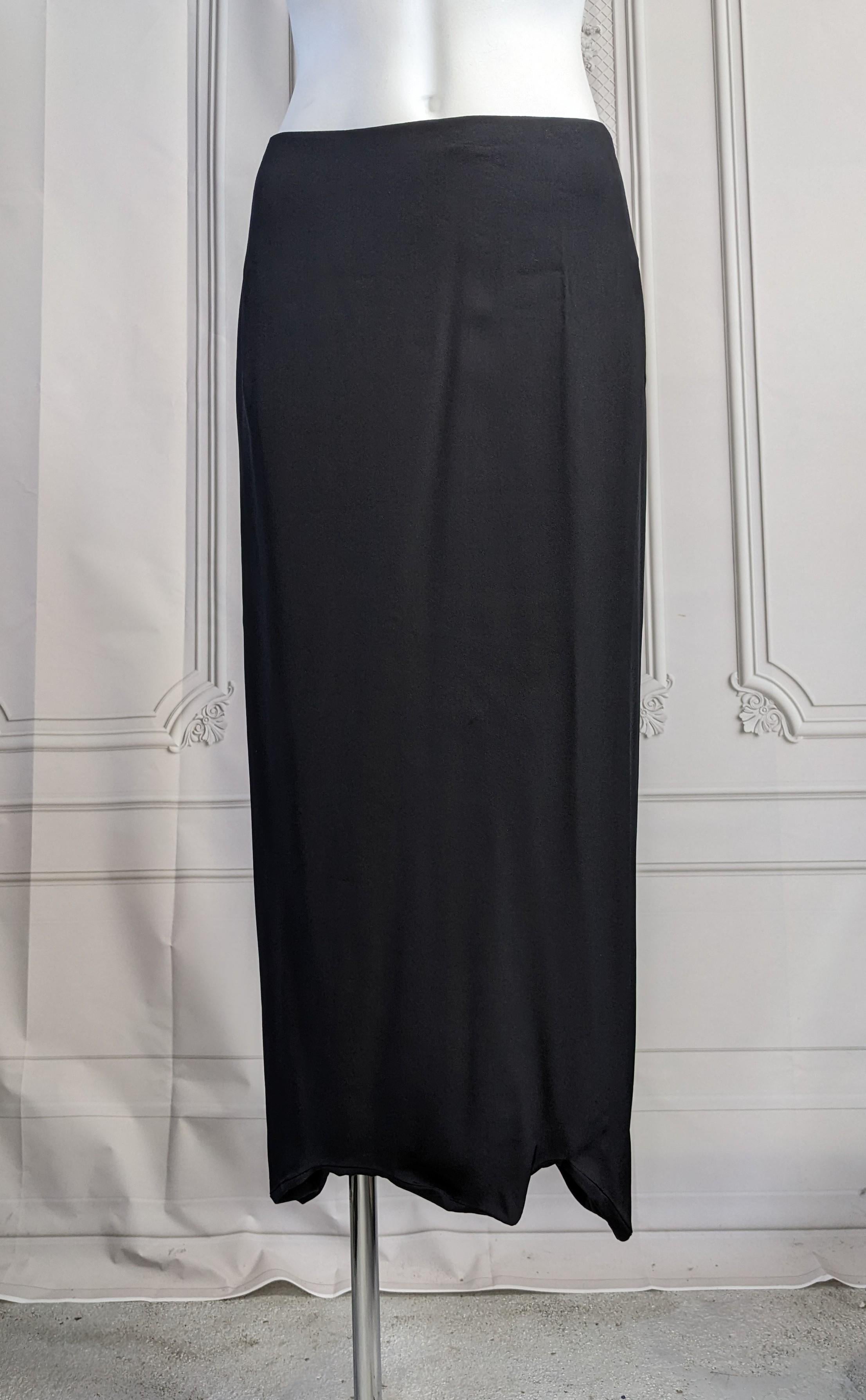 Yohji Yamamoto Ragged Hem Silk Skirt  For Sale 3