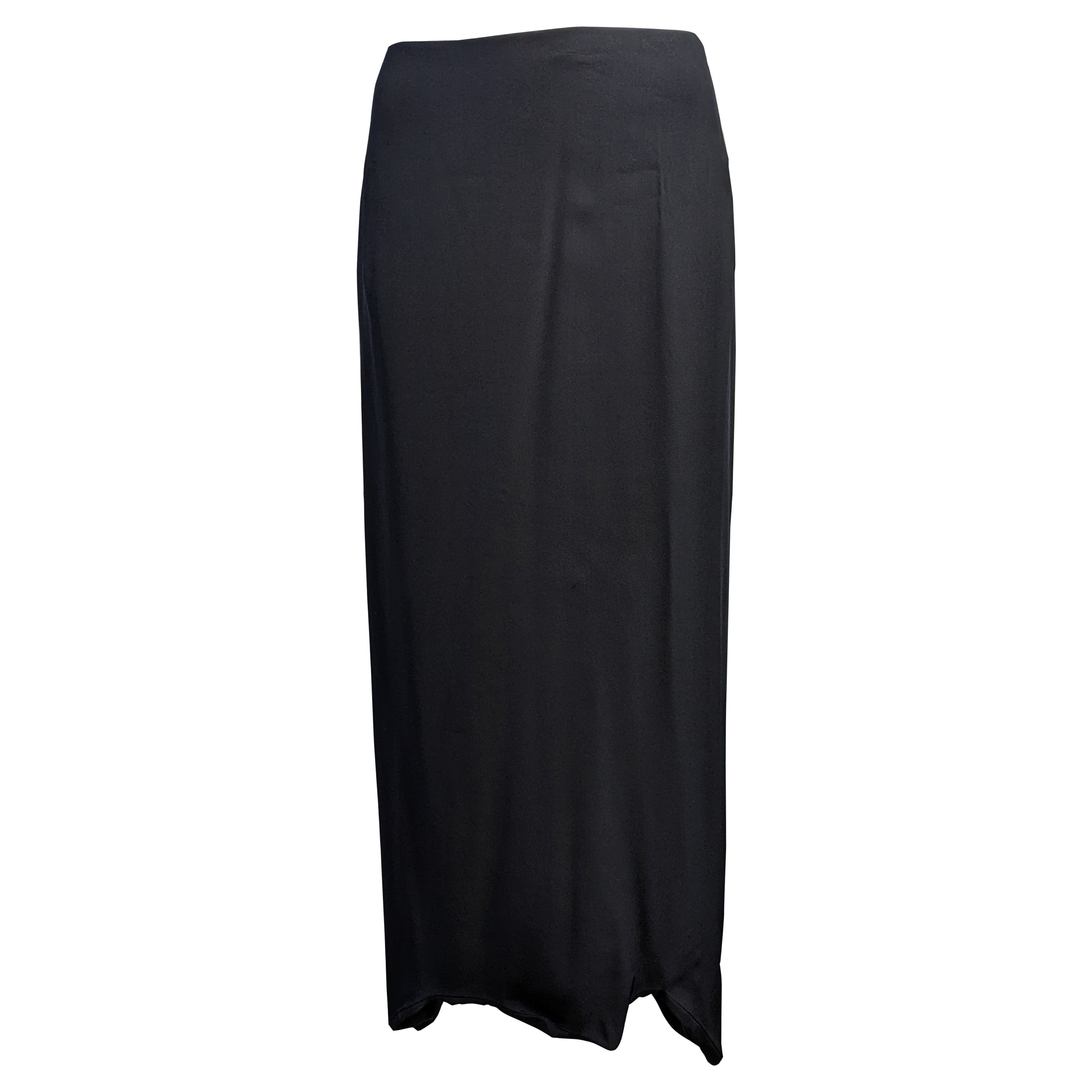 Yohji Yamamoto Seidenrock mit gerafftem Saum