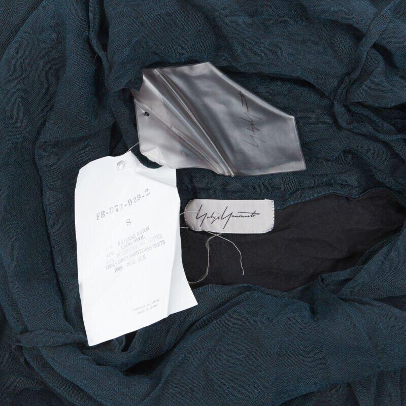 YOHJI YAMAMOTO rare 1995 shibori dyed green black deconstructed dress S For Sale 5