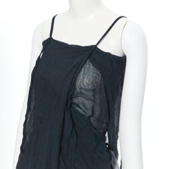 YOHJI YAMAMOTO rare 1995 shibori dyed green black deconstructed dress S