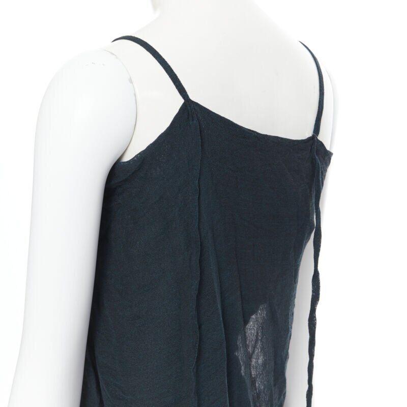 YOHJI YAMAMOTO rare 1995 shibori dyed green black deconstructed dress S For Sale 4