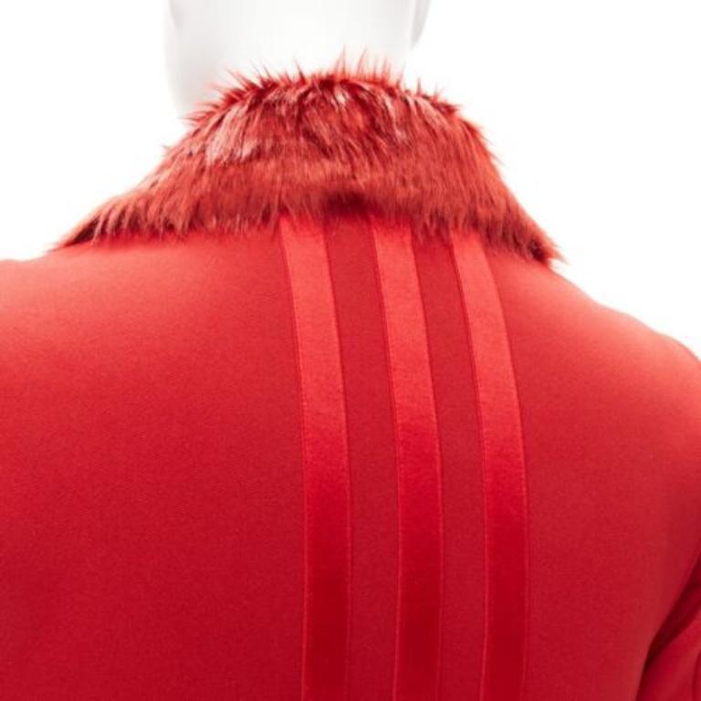 YOHJI YAMAMOTO red faux fur collar 3 stripes belted cropped biker jacket S
Reference: ANWU/A01082
Brand: Y3
Material: Fabric, Faux Fur
Color: Red
Pattern: Solid
Closure: Zip
Lining: Red Fabric
Extra Details: 3 Stripes signature at back center.
Made