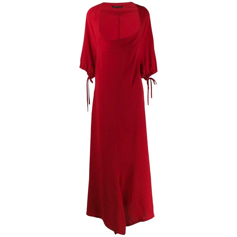 Yohji Yamamoto Red Silk Dress at 1stDibs