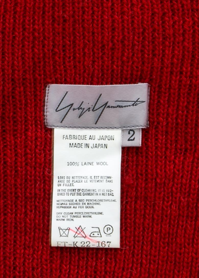 Yohji Yamamoto red wool hooded knitted maxi dress, c. 1990s For Sale 3