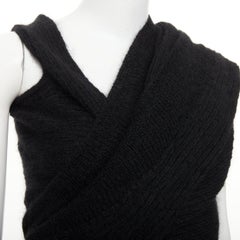 YOHJI YAMAMOTO ribbed wool knit wrap extra long scarf cardigan sweater JP3 L