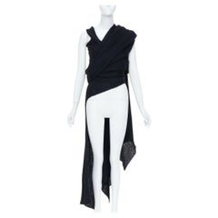 YOHJI YAMAMOTO ribbed wool knit wrap extra long scarf cardigan sweater JP3 L