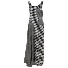Yohji Yamamoto Runway Wool Navy Black Houndstooth Sleeveless Dress, Fall 2003